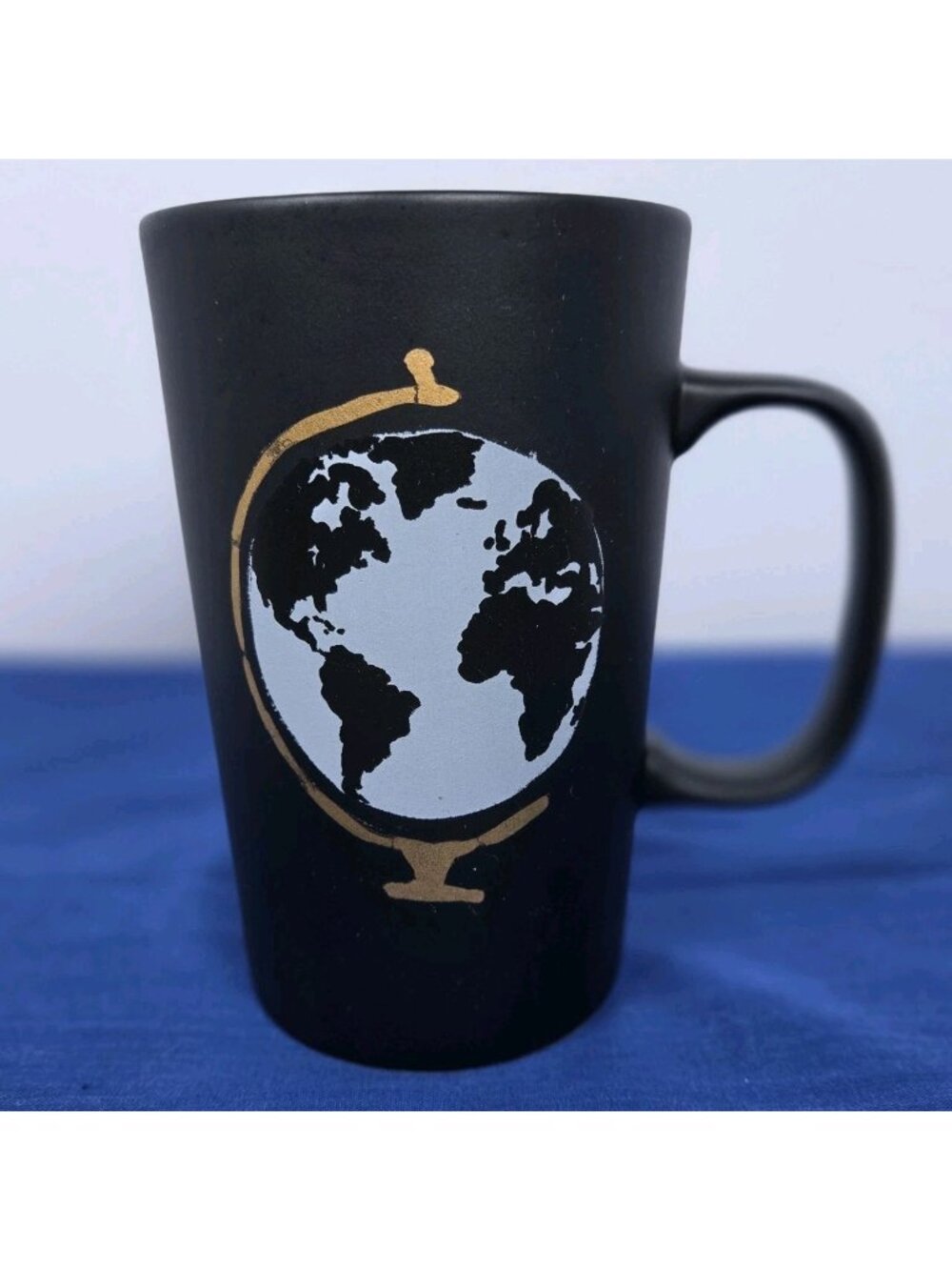 Starbucks 2015 Globe Coffee Mug 16 oz Matte Black